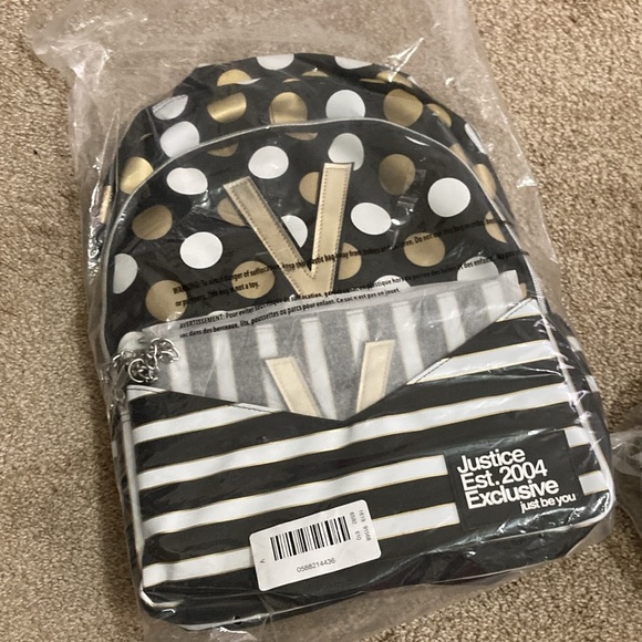 NWT Justice Kids Polka Dot Backpack and Lunchbox Set - Picture 11 of 11